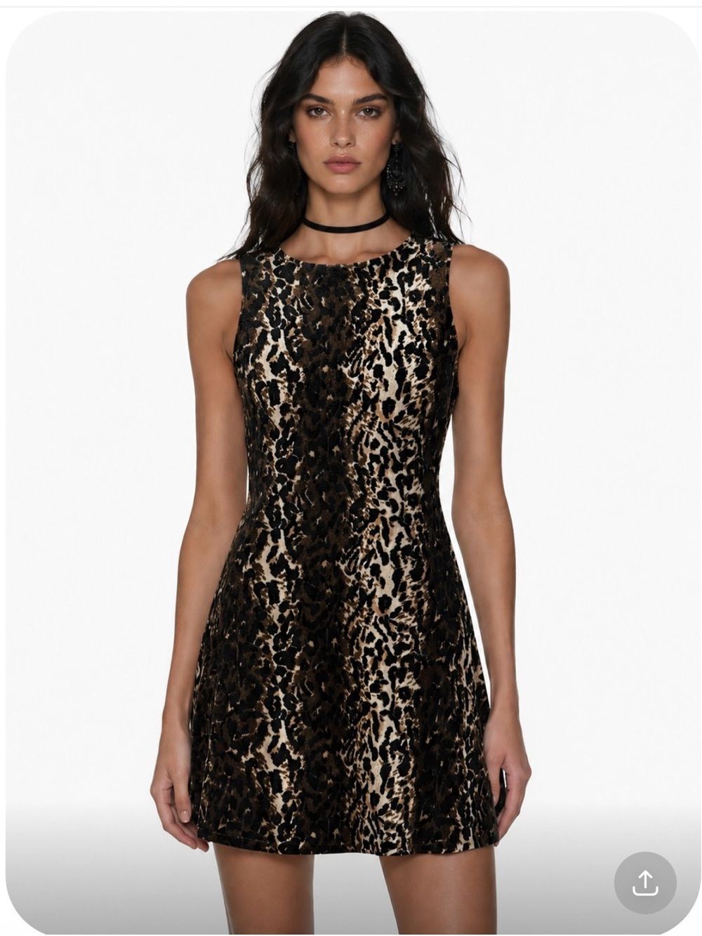 VINTAGE 90's Y2K Dark Romantic Sleeveless Leopard Print Mini Dress Size XXL